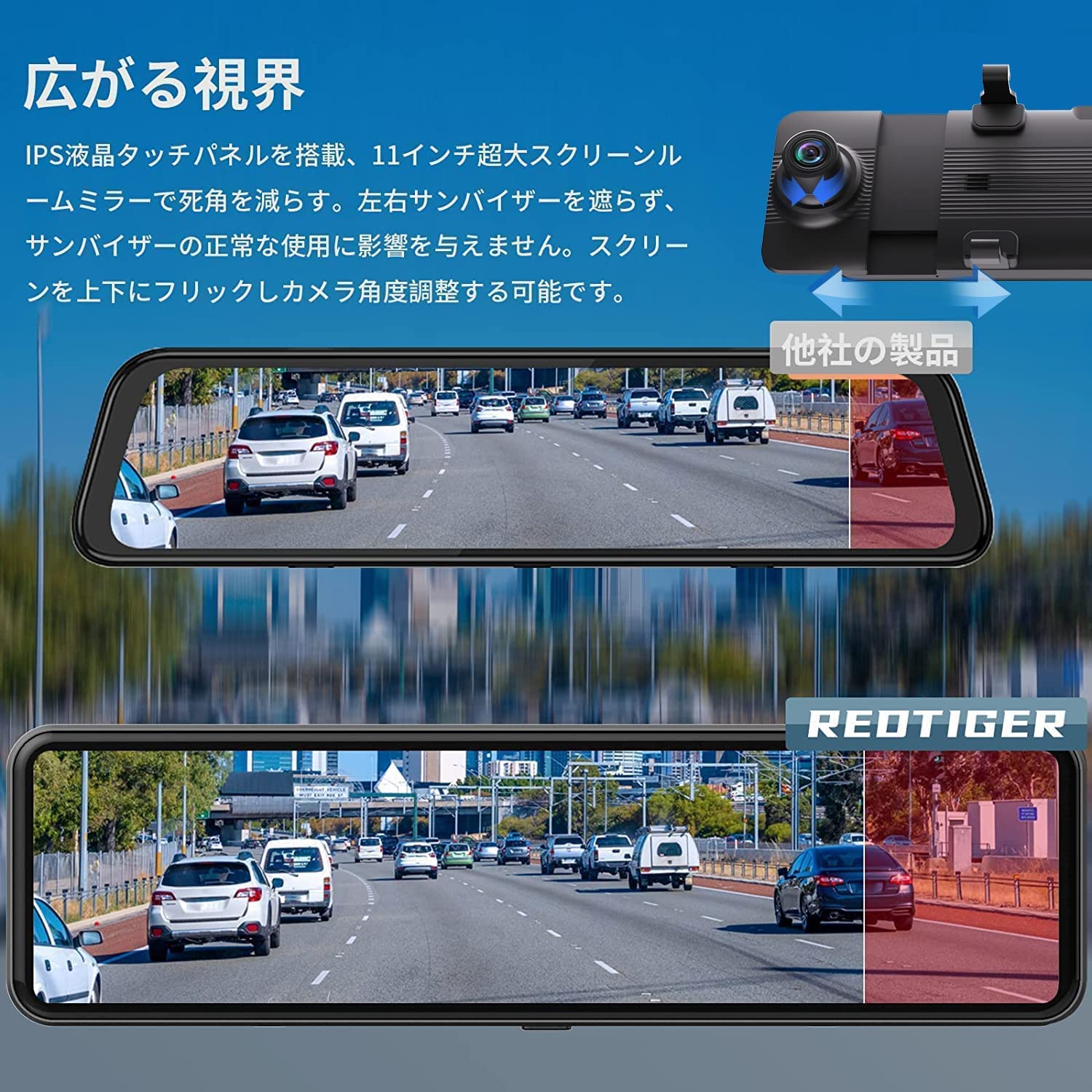 Amazon.co.jp: REDTIGER ドライブレコーダー ミラー型 4K 前後カメラ