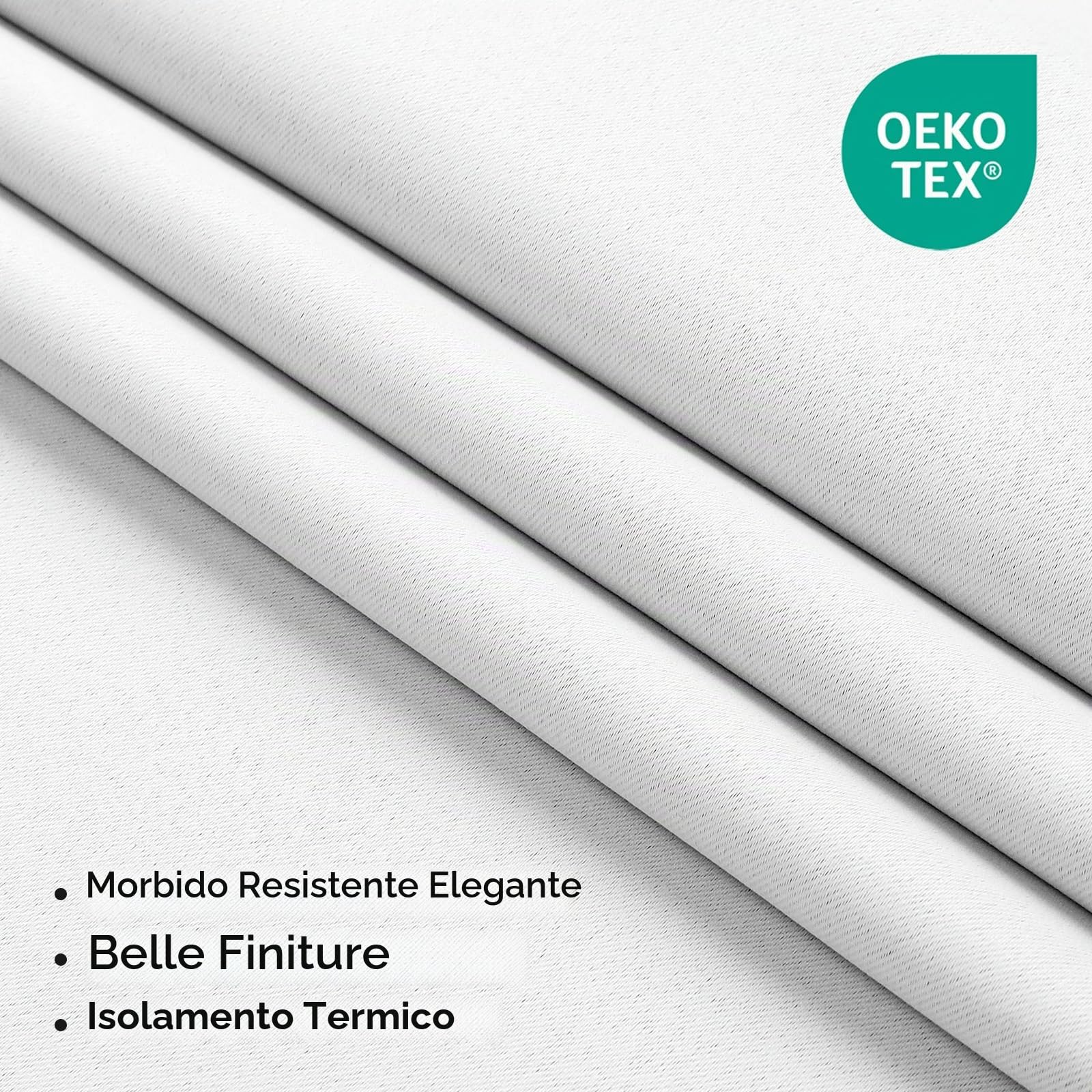 Joydeco Tende Oscuranti per Interni 2 Pezzi L 140 x A 260 CM, Tenda Termiche con Passanti Nascosti per Soggiorno Moderne Cameretta Bambini Camera da Letto Blackout Curtains, Bianco