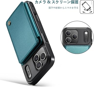 iPhone 17 Pro Max Case, Notebook Type, Wallet, 4 Card Storage, RFID Blocking, Premium PU Leather, Shockproof, Ring Included, Anti-Slip, Anti-Fingerprint