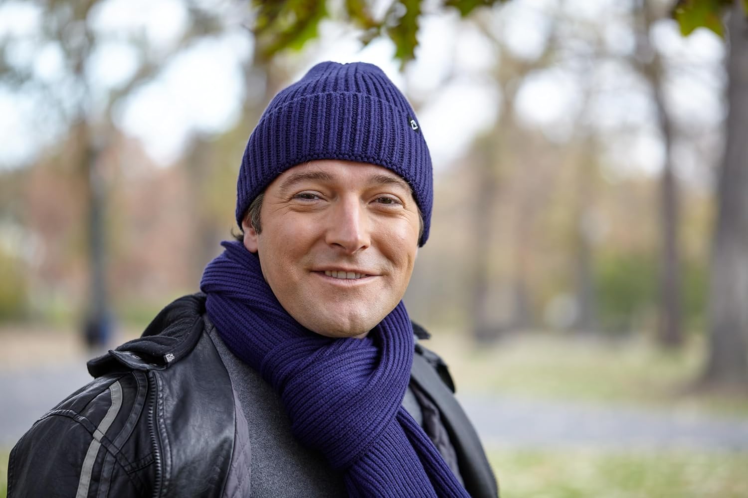 Funky Junque Scarf and Hat Set for Men and Women, Ribbed Knit and Waffle Knit, Warm All-Season Winter Accessories
