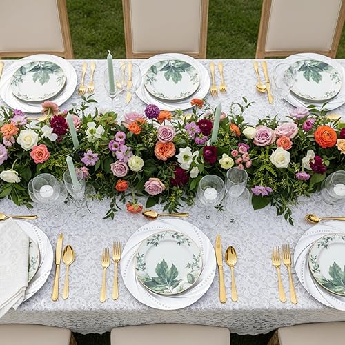 Miniatura 8 de ZENFUN Paquete de 12 platos de carga de plástico plateados, cargadores redondos de 13 pulgadas, cargadores decorativos para cena, platos de servicio