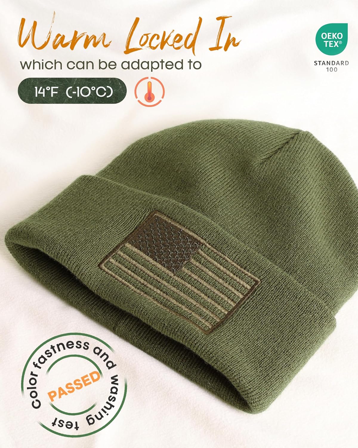 FURTALK American Flag Embroidered Beanie for Men Women Winter Hat Knitted Unisex Skull Cap - Image 2