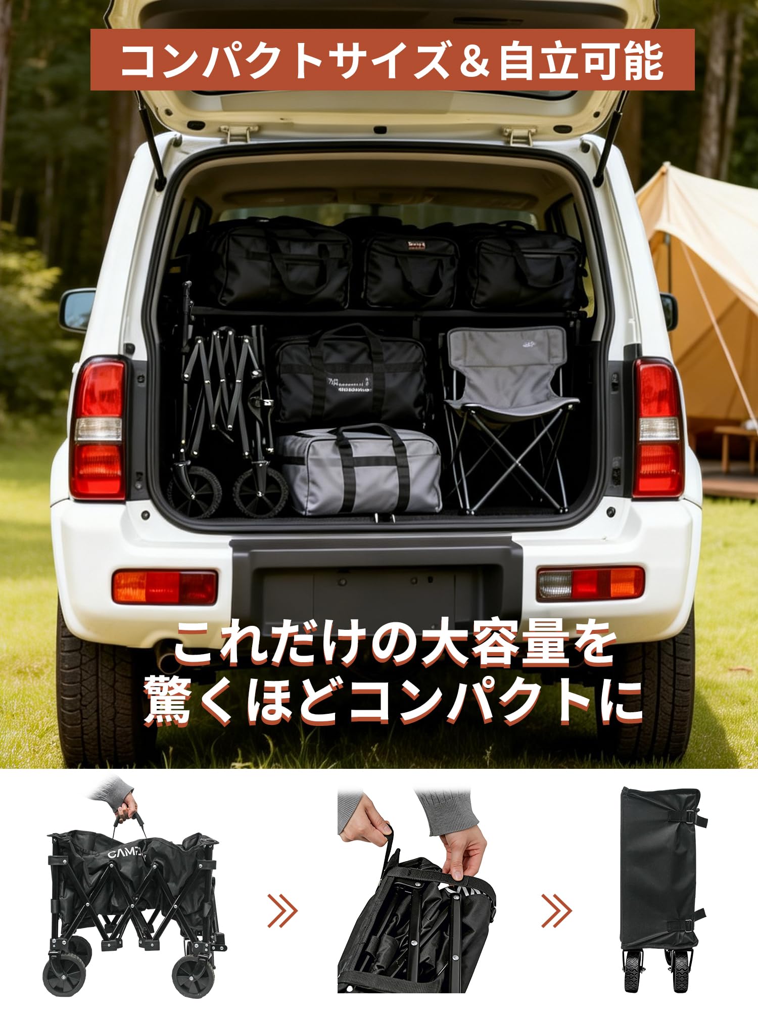 CampDay キャリーワゴン キャリーカート 超軽量5.9kg コンパクト 自 Amazon | CampDay キャリーワゴン キャリーカート 超軽量5.9kg