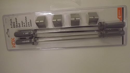 Brocheta para parrilla de acero inoxidable, brocheta para barbacoa, brocheta Shish Kebob de 12 pulgadas, paquete de 4 unidades