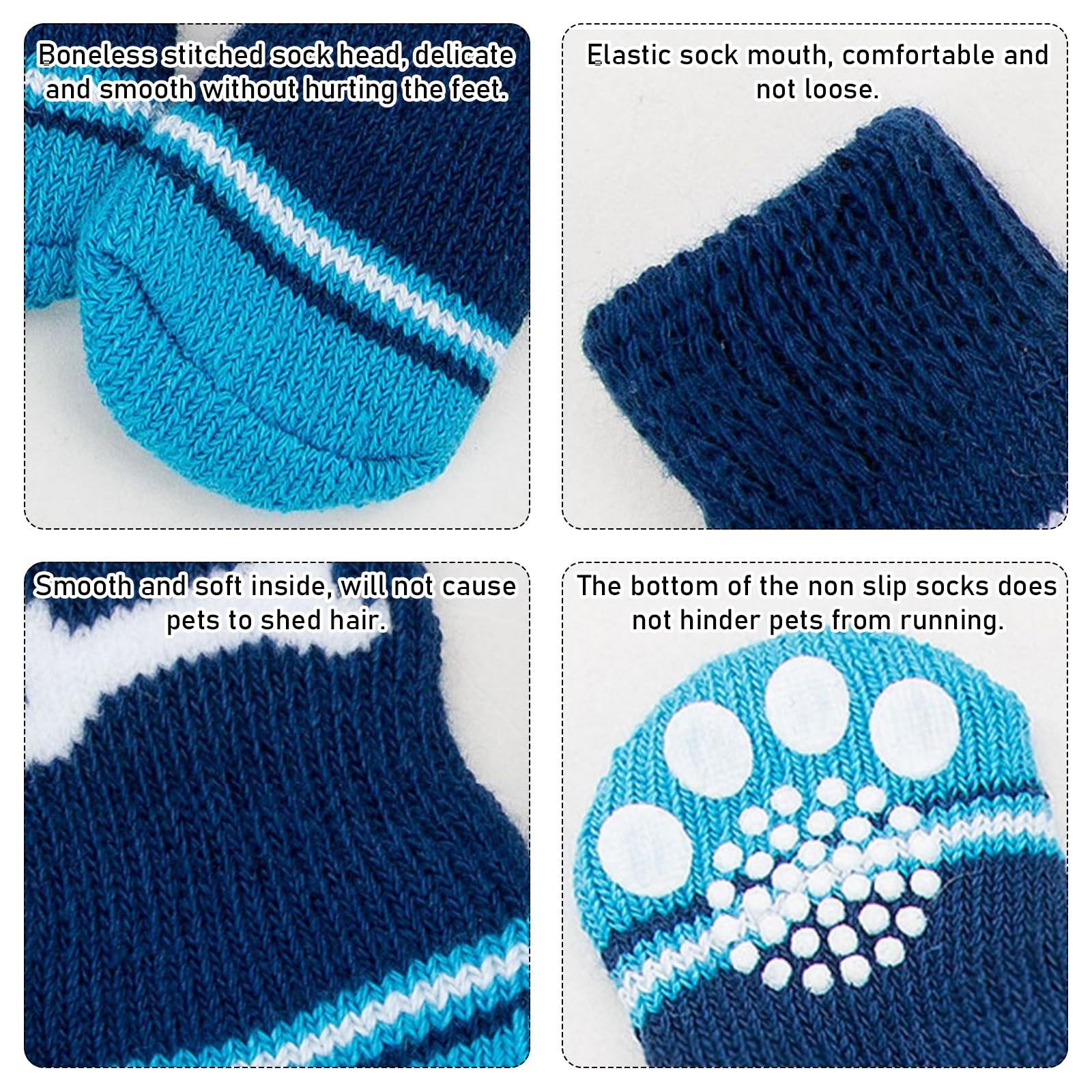 16 Calzini Antiscivolo Per Cani E Gatti, In Cotone, Per Zampe Piccole (<7.5kg), Proteggono Pavimenti E Zampe, Con Stampa A Zampa, Colori Vari