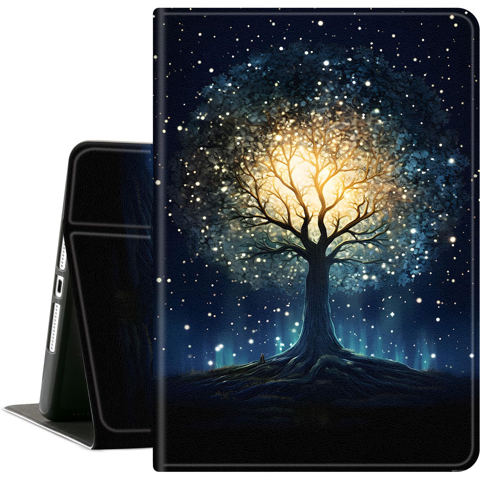 Case for iPad 10.2 inch for iPad 9th/ 8th/ 7th Generation (2021/2020/2019),Slim Folding Stand Cover with Auto Wake/Sleep,Tree of Life