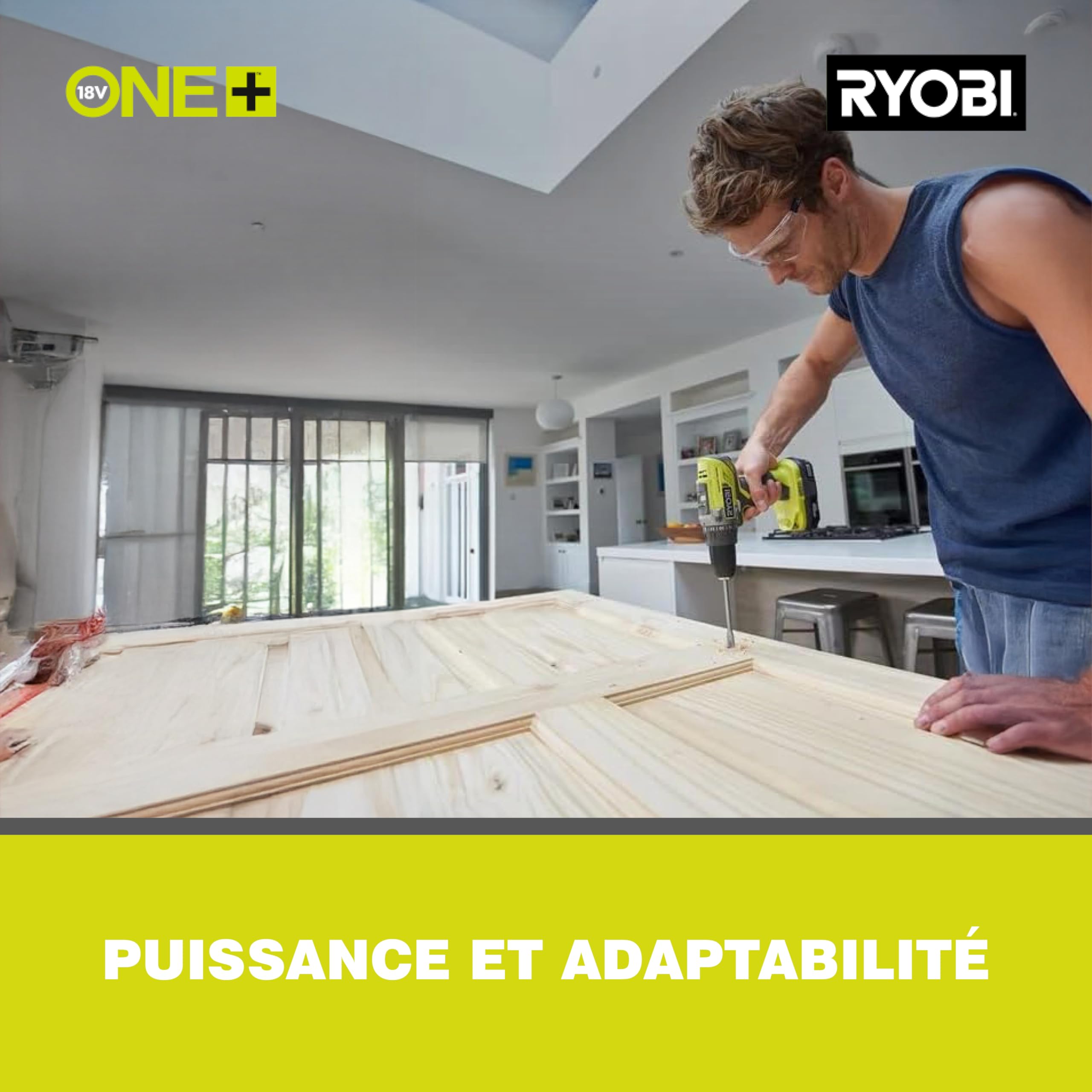 RYOBI - Perceuse Visseuse Sans Fil 18V ONE+ R18DD3-0 – Mandrin 13mm, 2 Vitesses, 24 Positions de Couple, Compacte – Batterie Non Incluse