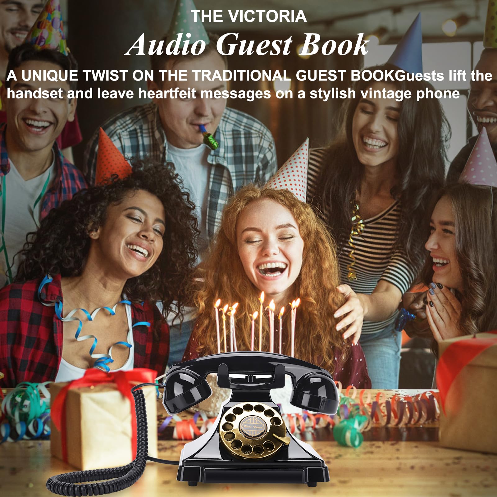 Księga gości audio, telefon ślubny, księga gości audio, księga gości telefonicznych, prezenty na wieczór panieński, księga gości w stylu vintage, nagrywanie telefoniczne dostosowana wiadomość głosowa