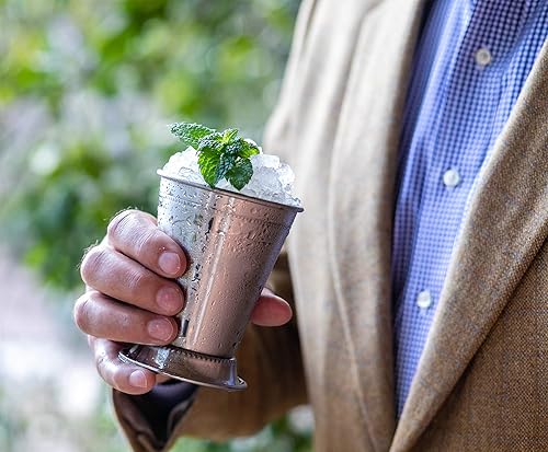 Miniatura 2 de Mint Julep Cups vasos de acero inoxidable, juego de 4, vasos de cóctel de metal de 12 onzas, suministros para fiestas (4)