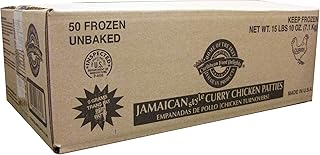 Jamaican Style Patties, Unbaked (Curry Chicken, 1 Case of 50 Patties)