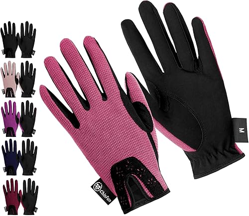 Vista 16 de ChinFun Guantes de equitación prémium para mujeres y jóvenes, transpirables, ligeros, con agarre cómodo