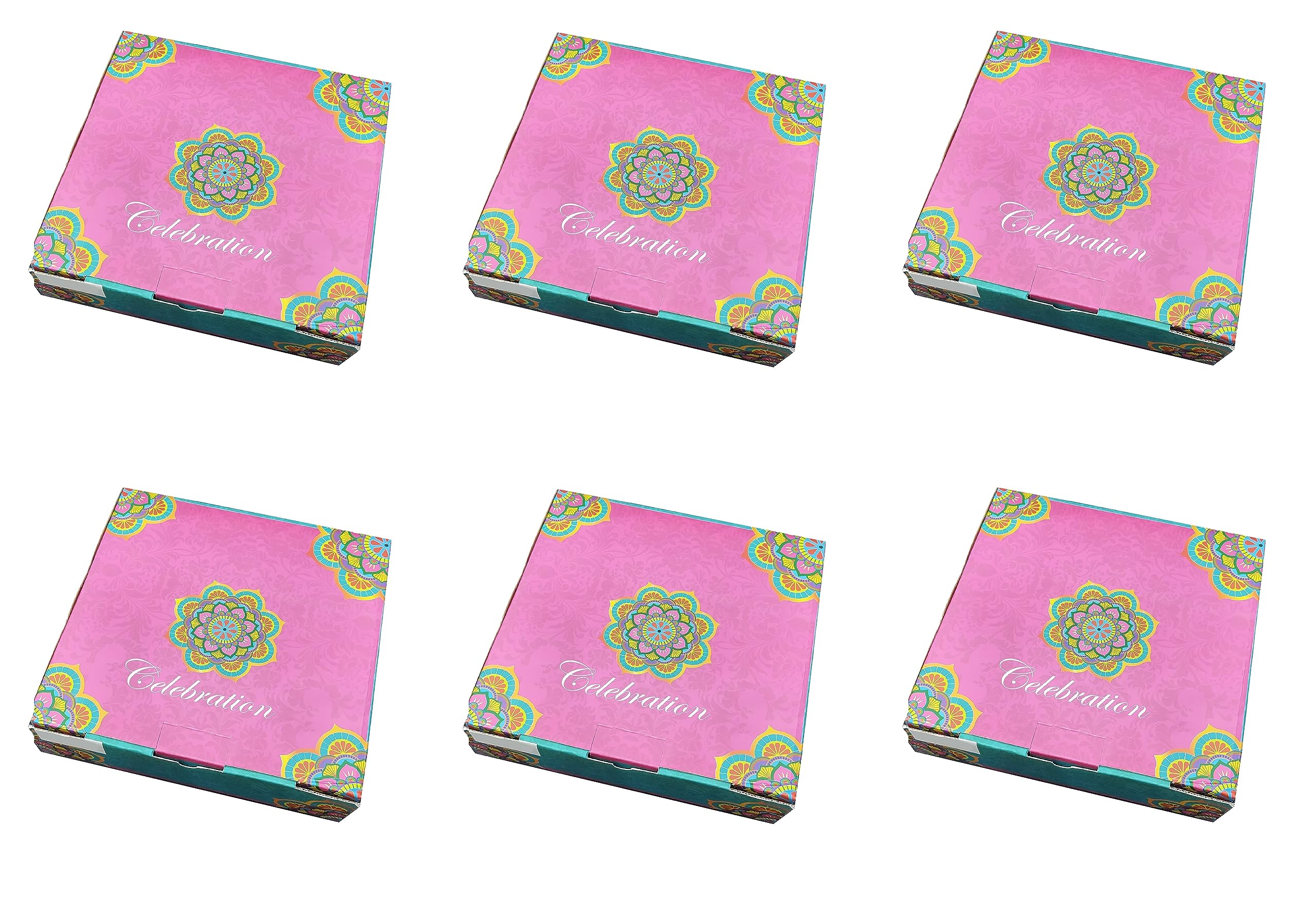 NOBILITY Silver Plated Pooja Thali Set Small 5 Inch Plate Kumkum Holder Diya Ghanti Glass Spoon Bowl Ganesha Laxmi Coin Premium Puja Decorative for Home Office Wedding Return Diwali Gift Items 6 Sets