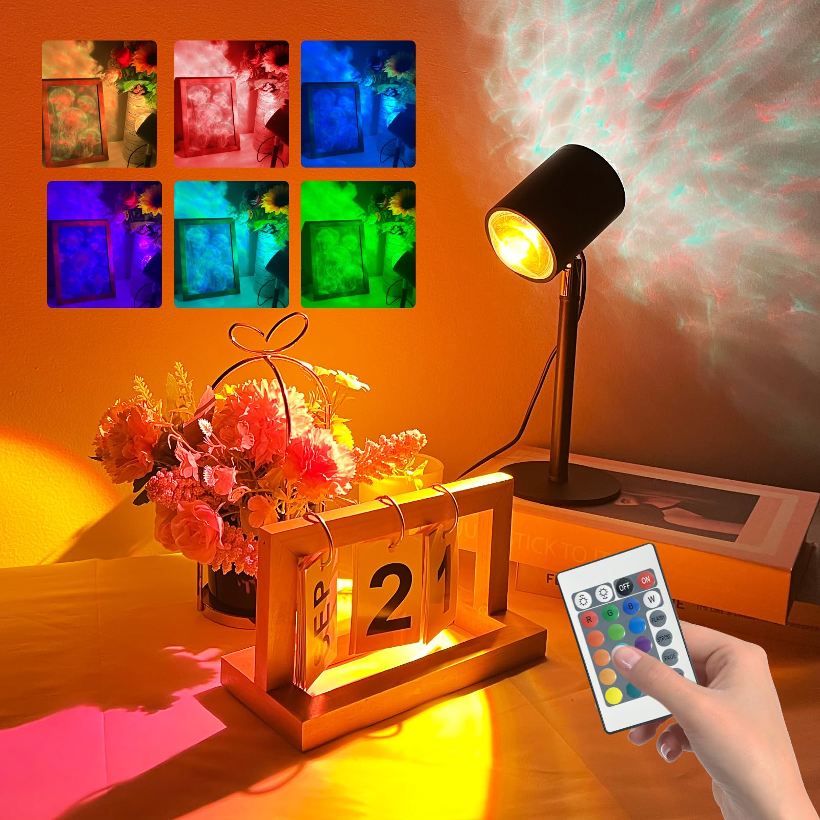 Lampada Proiettore Tramonto 360° - Luci LED Colorate Per Camera, Selfie E Atmosfera Romantica - Foto 6