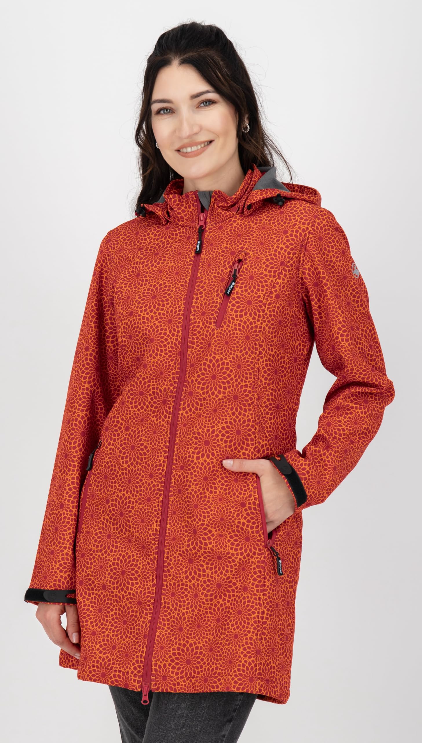 DEPROC A.C.T.I.V.E Płaszcz softshell Kobiety Damen Softshellmantel Mit Abnehmbarer Kapuze Übergangsjacke Kurzmantel Shelby Long