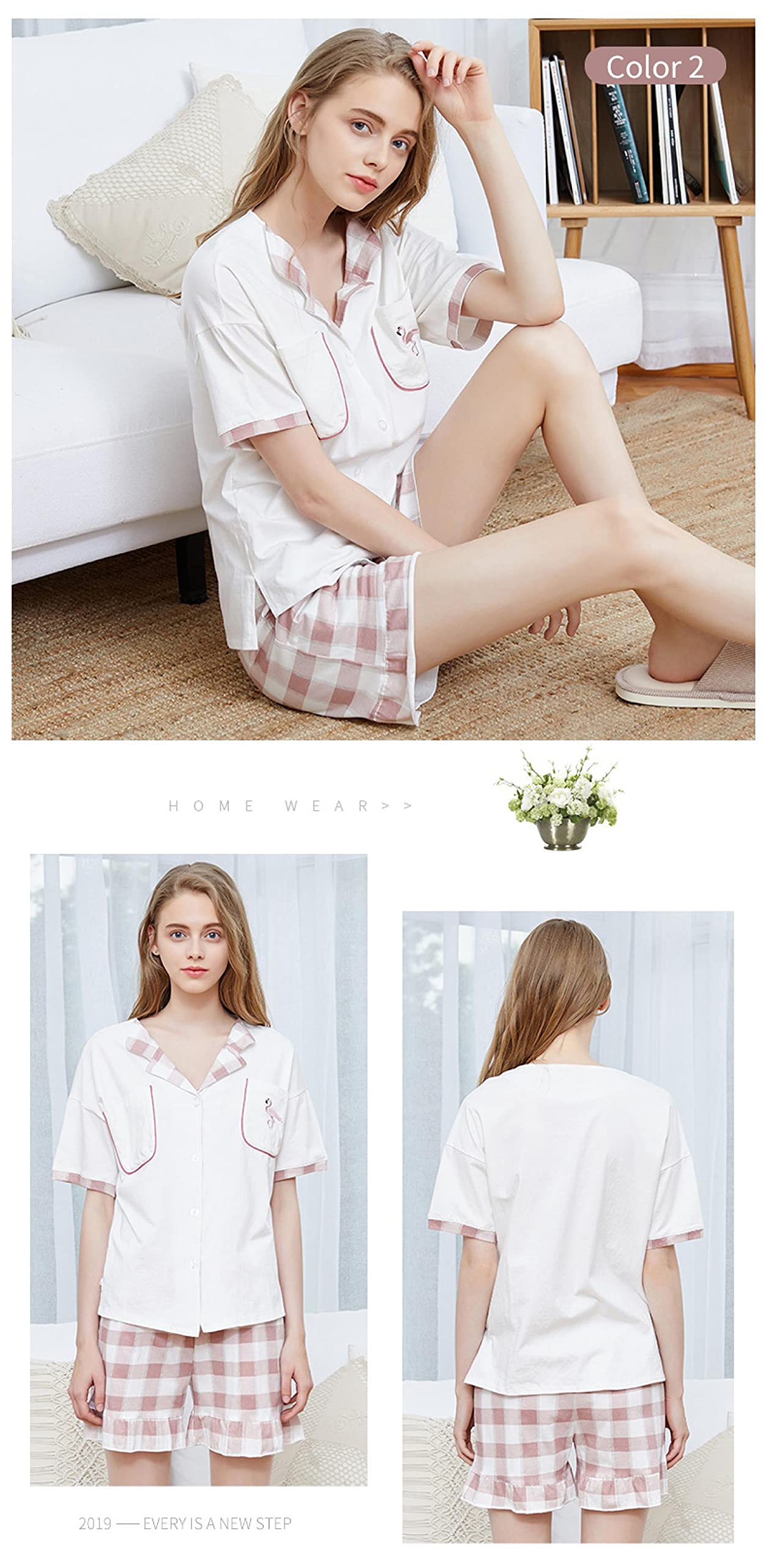 Un Pijama Cómodo Pijama Mujer De Pijamas Hombre Conjunto De Pijamas De Algodón 100% para Mujer, Ropa De Dormir para Salón, Camisón