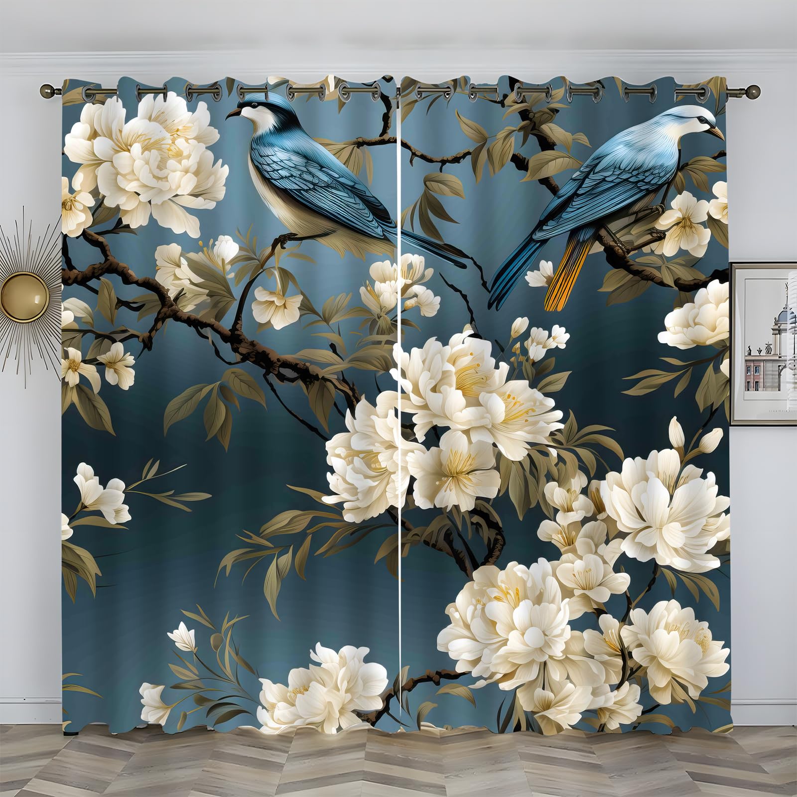 Tende Oscuranti Termiche 2 Pezzi con Occhielli Blu 140x300 cm per Interni