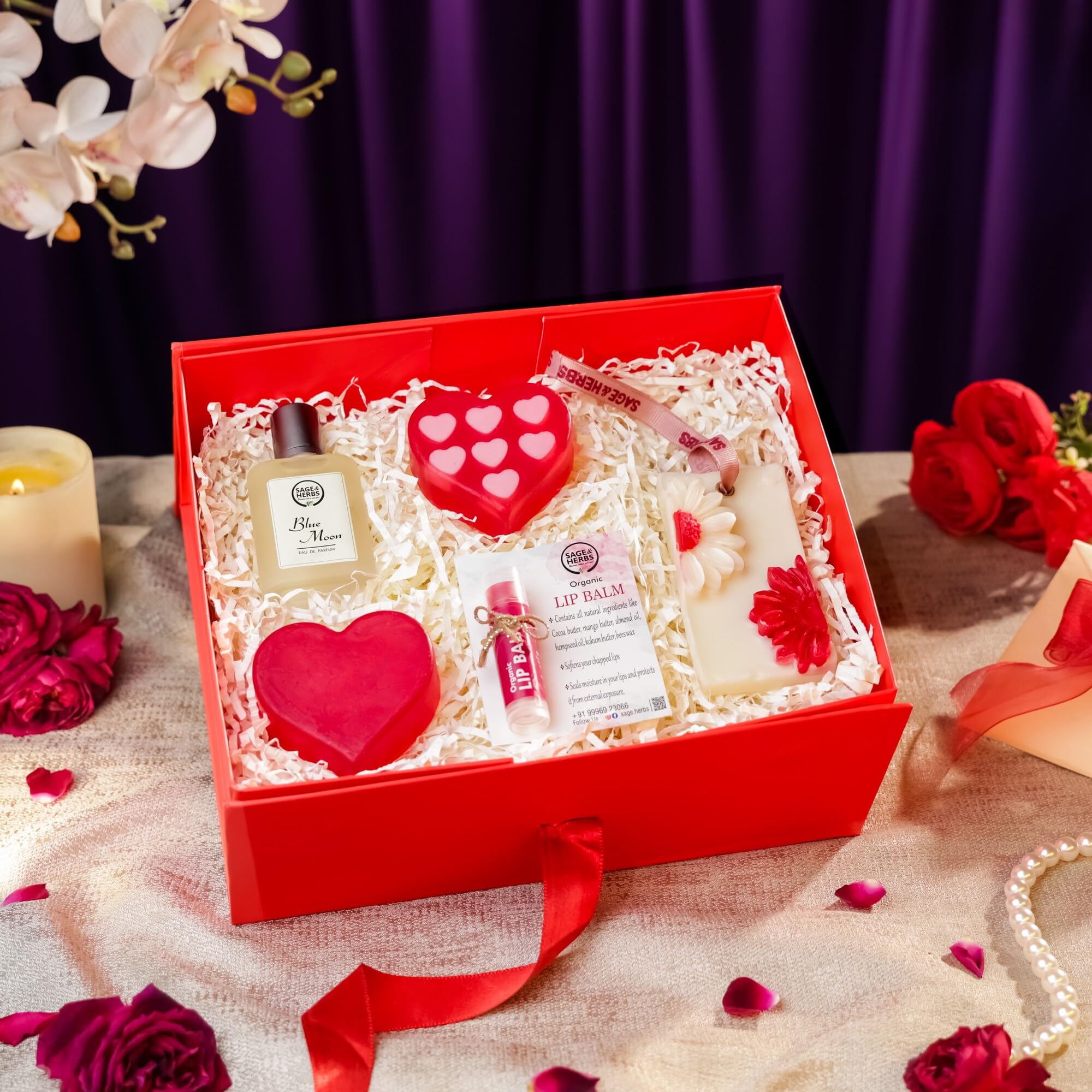 The Scent Of Eternity Hamper | Luxury Gift Hamper for Wife, Girlfriend | Perfect for Weddings, Anniversaries & Special Occasions| Hamper for Her |Pack of 5 - Packed In A Red Box | 430 g-image-25
