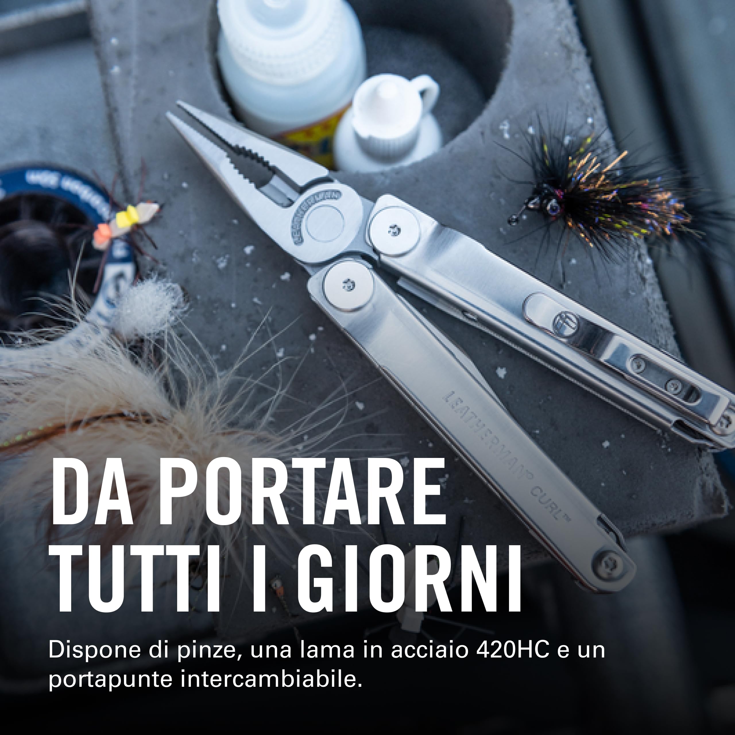 Leatherman Curl Multiutensile - 15 Strumenti per l'Outdoor e il Campeggio - Acciaio Inossidabile