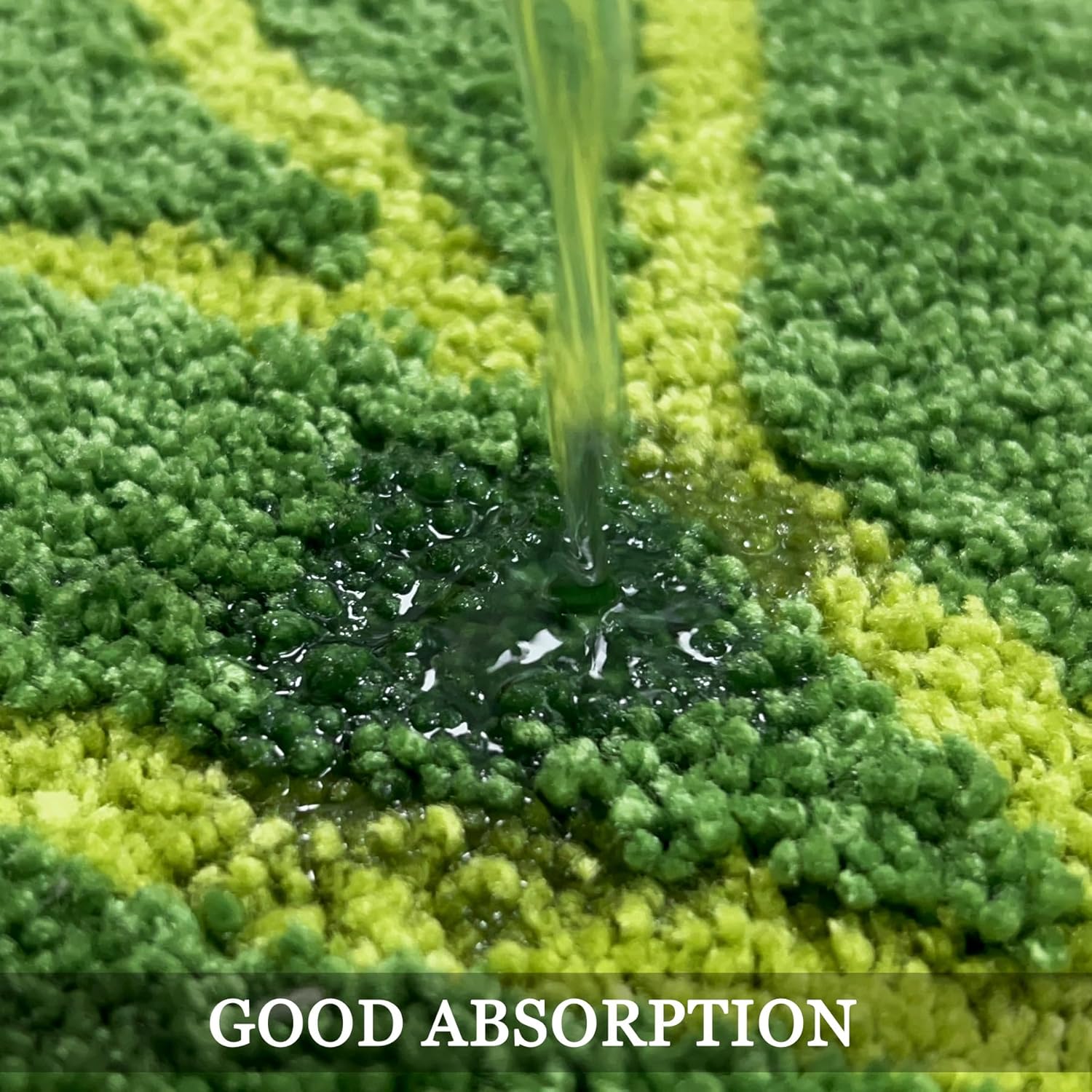 Green Bathroom Runner Rug - Leaf Long Bath Mat Plant Bathroom Rugs Non Slip Washable Spring Rug for Bath Room, Bedroom, Waterbasin, Bathtub Decor, Cute Bathmat Floor Carpet 20" x 47" - Image 3