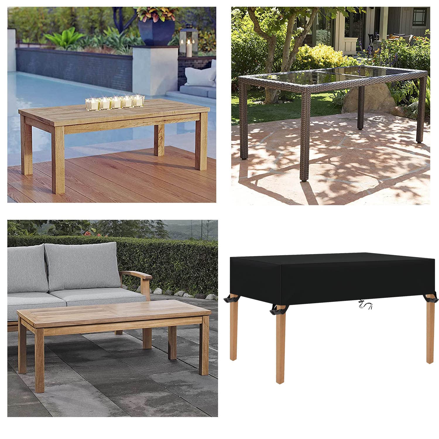 Housse Salon de Jardin 150x90x15cm Housse de Table Jardin Rectangulaire Couverture de Protection Meubles ​Bâche Salon de Jardin Imperméable Anti-UV Tissu 600D Oxford Bache Table Exterieur