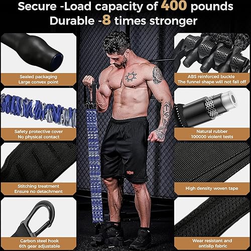 Miniatura 5 de INNSTAR Pull up Assist Band System Ajustable Anti Snap Chin Up Asistencia Banda de resistencia elástica "Patente pendiente"