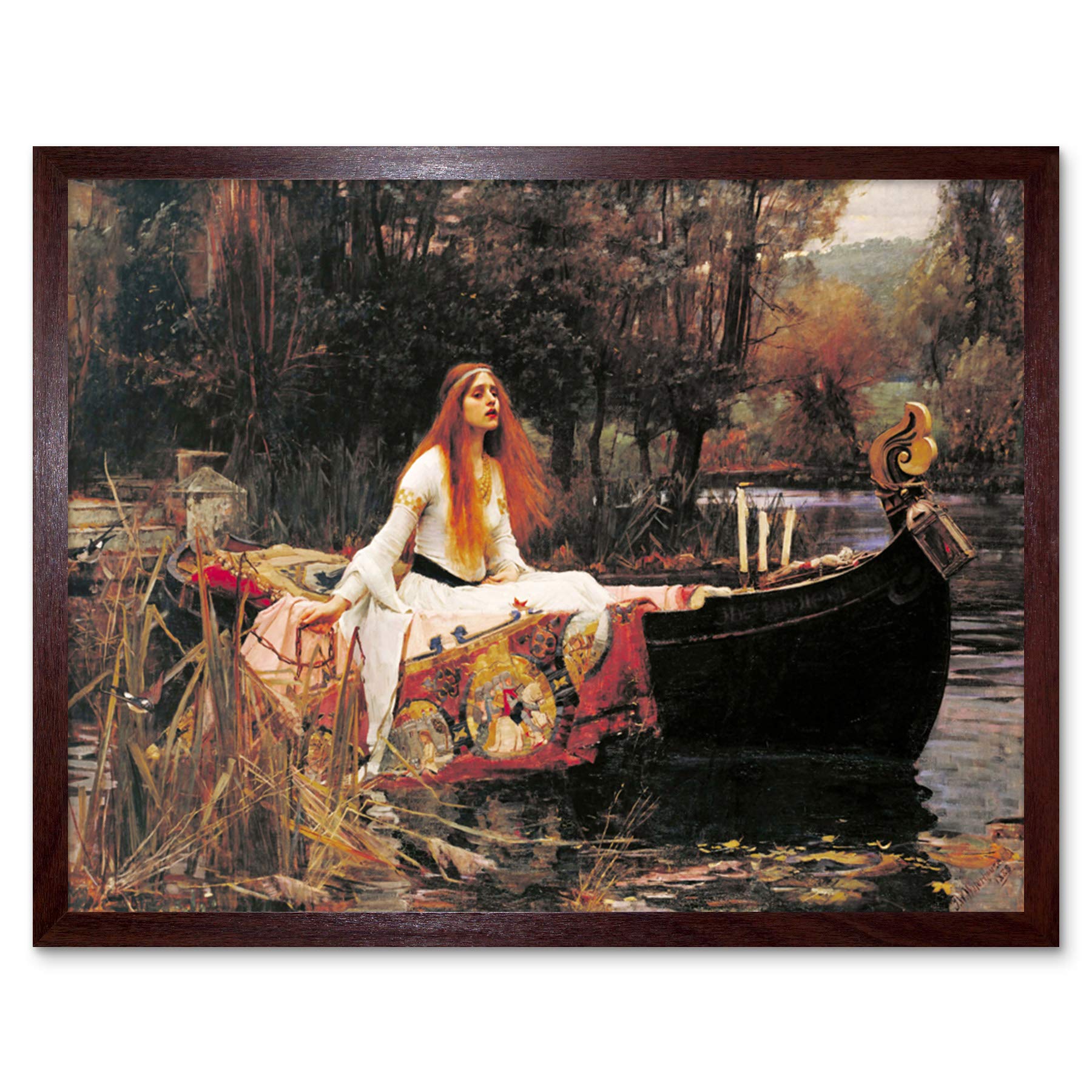 John William Waterhouse The Lady Of Shalott Edit Art Print Framed Poster Wall Decor 12x16 inch