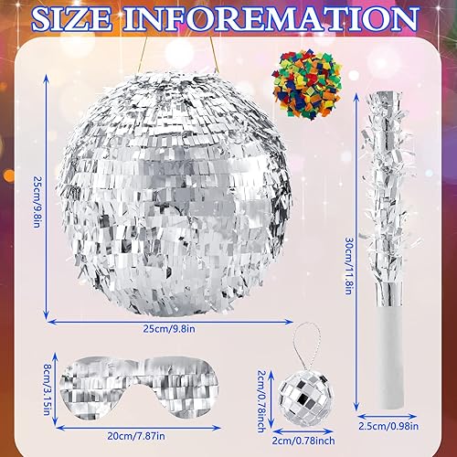 Vista 72 de Lewtemi Decoraciones de fiesta de piñatas con barra para ojos vendados y confeti para decoración de fiesta, centro de mesa, accesorio de fotos