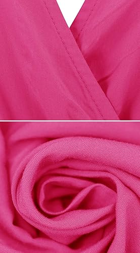 Miniatura 7 de R.Vivimos - Vestido por debajo de la rodilla, con vuelo, estilo informal de algodón, manga larga, irregular, de lunares, con cuello en V