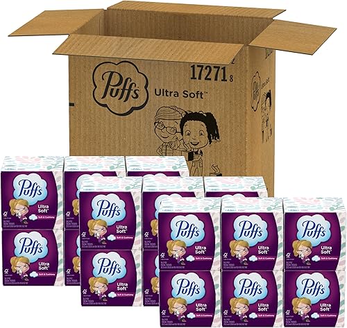 Miniatura 11 de Puffs Pañuelos faciales ultra suaves, 18 cubos, 56 pañuelos faciales por caja