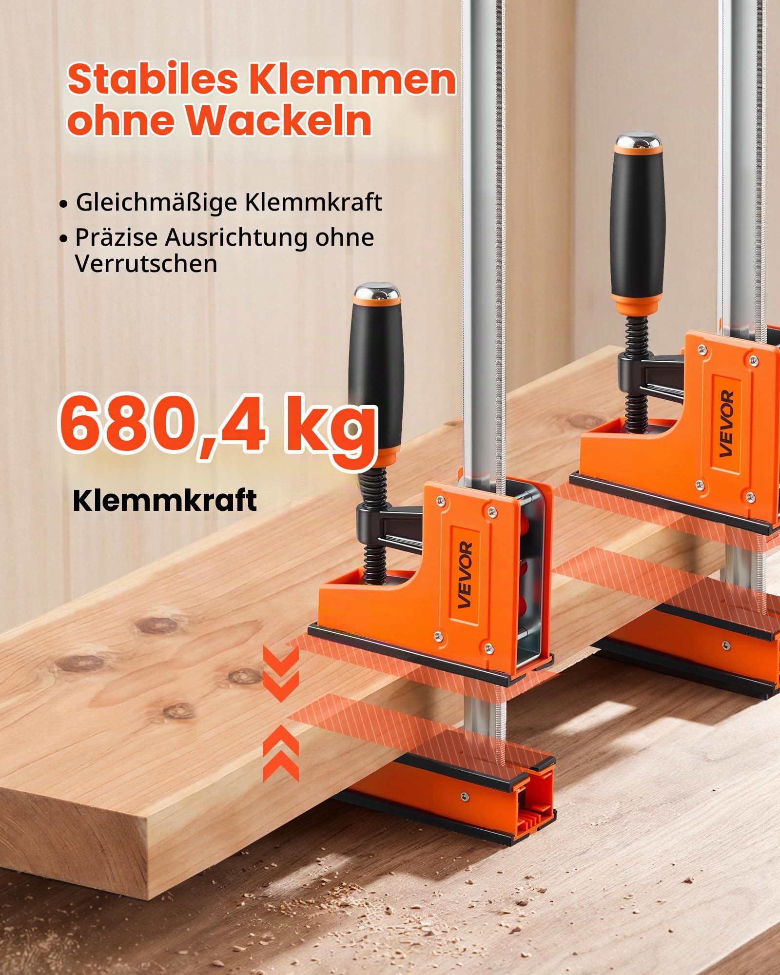 VEVOR Schraubzwingen, 4er-Pack, 91,4 cm Öffnung, F-Zwingen, 680 kg Klemmzwingen, 2-fach Klemm-/Spreizfunktion, Weiche Gummifüße, Stange aus Kohlenstoffstahl, für Holz-& Metallbearbeitung