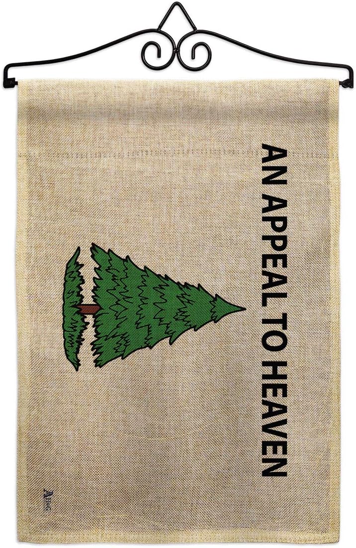 an Appeal to Heaven Burlap Garden Flag - Set Wall Hanger Patriotic Historic July Memorial Veteran Independence United State American - House Banner Small Yard Gift Double-Sided 13 X 18.5