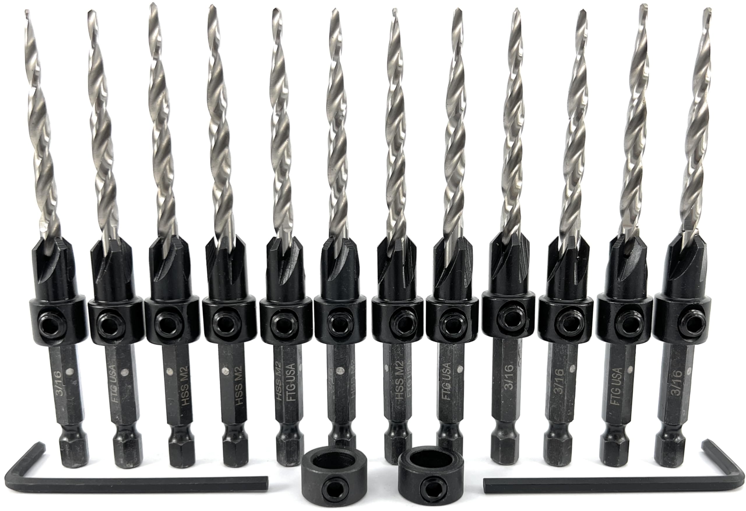 FTG USA Countersink Drill Bit Set - 6 Piece -13 FTG USA Countersink Drill Bit Set - 6 Piece -13