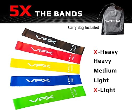 Miniatura 3 de VPX Bandas de ejercicio de resistencia  Juego de 5  Hombres y mujeres  No rozaduras, látex natural, no irritante  Accesorios de entrenamiento Equipo