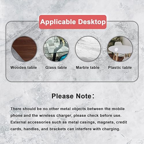 Miniatura 2 de Cargador inalámbrico invisible, para debajo del escritorio, almohadilla de carga inalámbrica de 10 W, cargador de teléfono inalámbrico oculto de