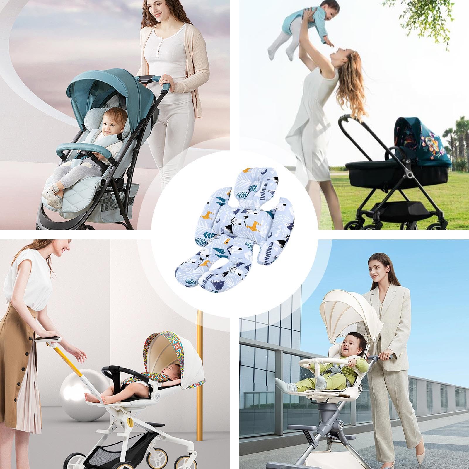 Inserto per seggiolino auto per bambino, cuscino per passeggino | supporto testa e corpo, inserto a cinque punti per il comfort newboorn, universale adatto per seggiolini auto, passeggini