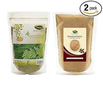 Thanjai Natural 100% Pure Shikakai (Acacia Concinna) Powder + Arappu (Albizia Almara) Powder For Hair Pack Powder for Damaged & Weak Hair | Excellent Hair Conditioner & Cleanser (Each 500g)