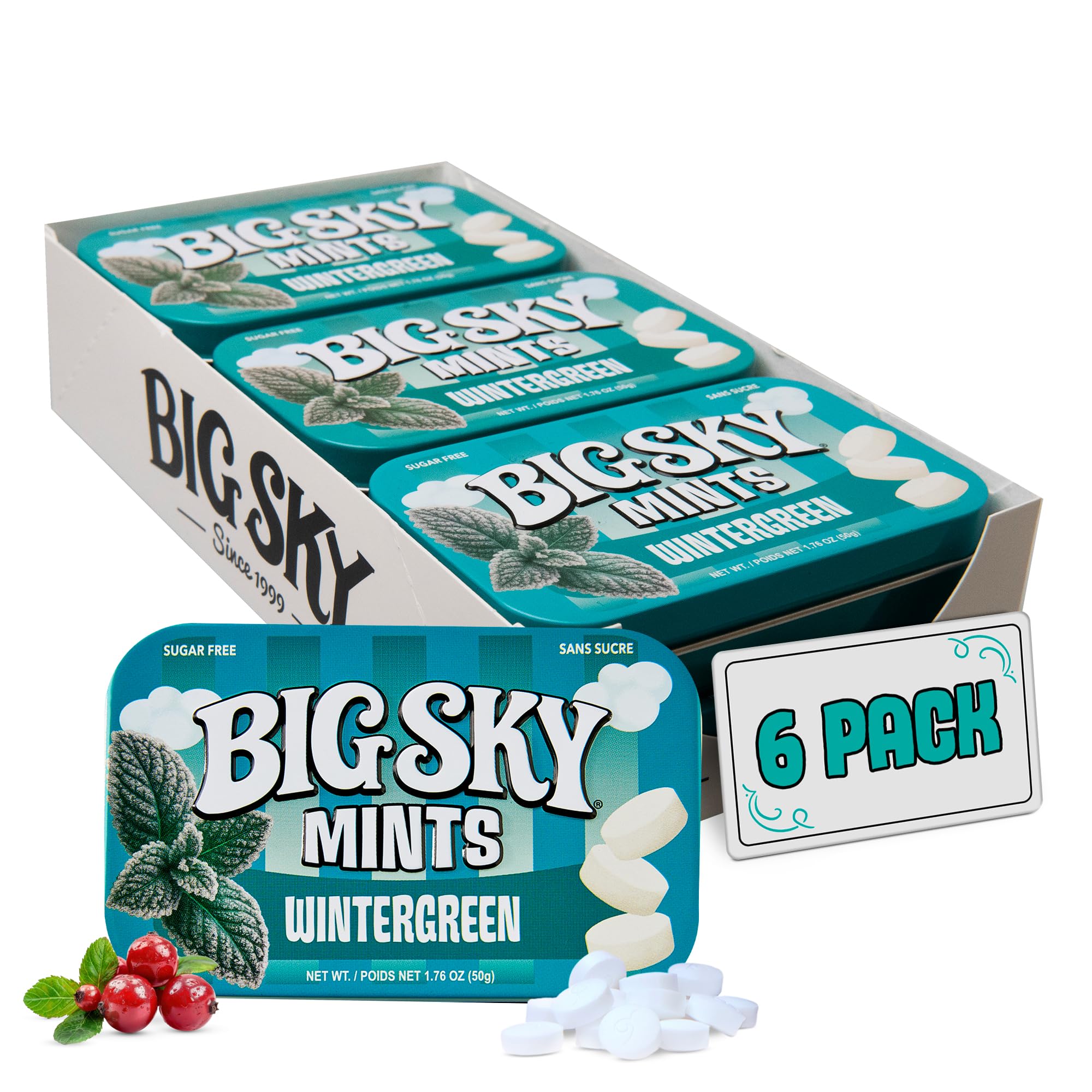 Amazon.com : Big Sky Sugar Free Wintergreen Breath Mints, 50 Count