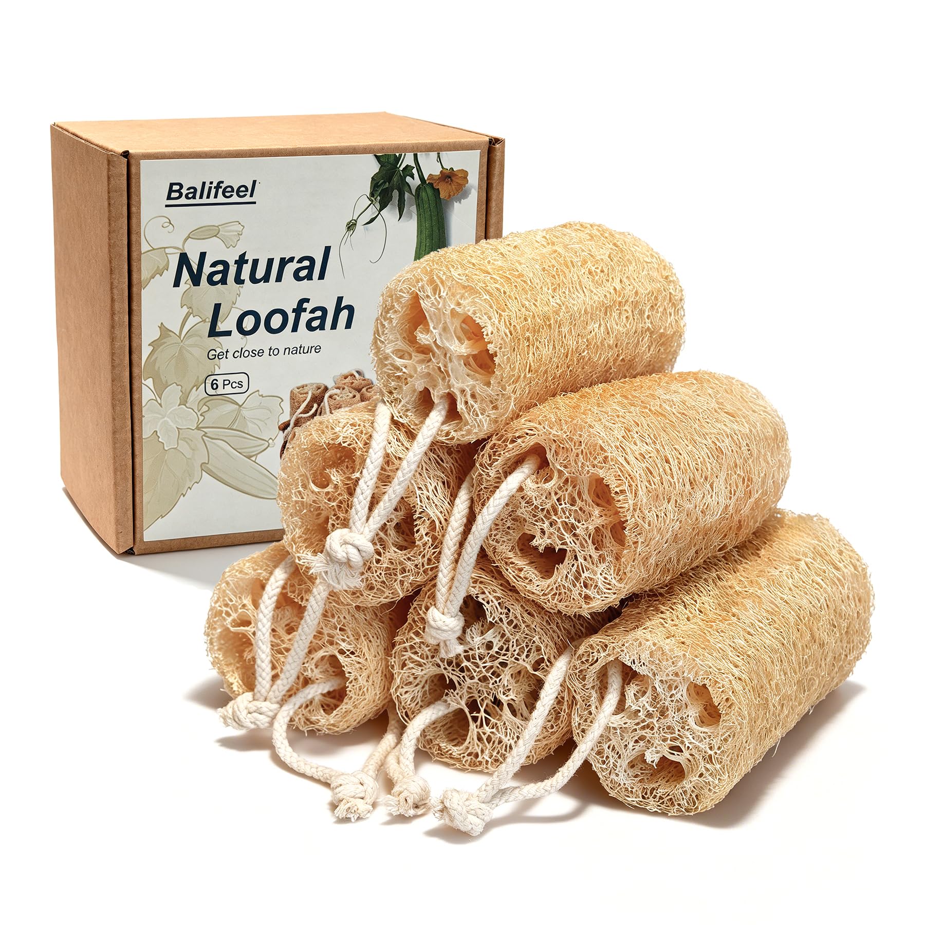 Natural Loofah Sponge Organic 6 Pack