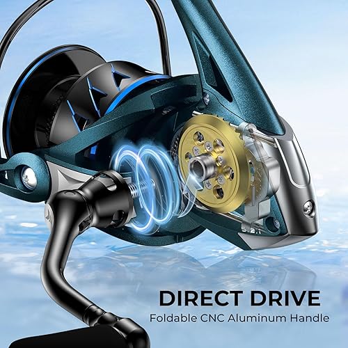 Miniatura 11 de KastKing MegaJaws Elite Spinning Fishing Reel - 6.2:1/5.2:1 Gear Ratio Fishing Reel, 39.5Lbs Max Drag, Ultra Lightweight & Powerful, 10+1 Stainless