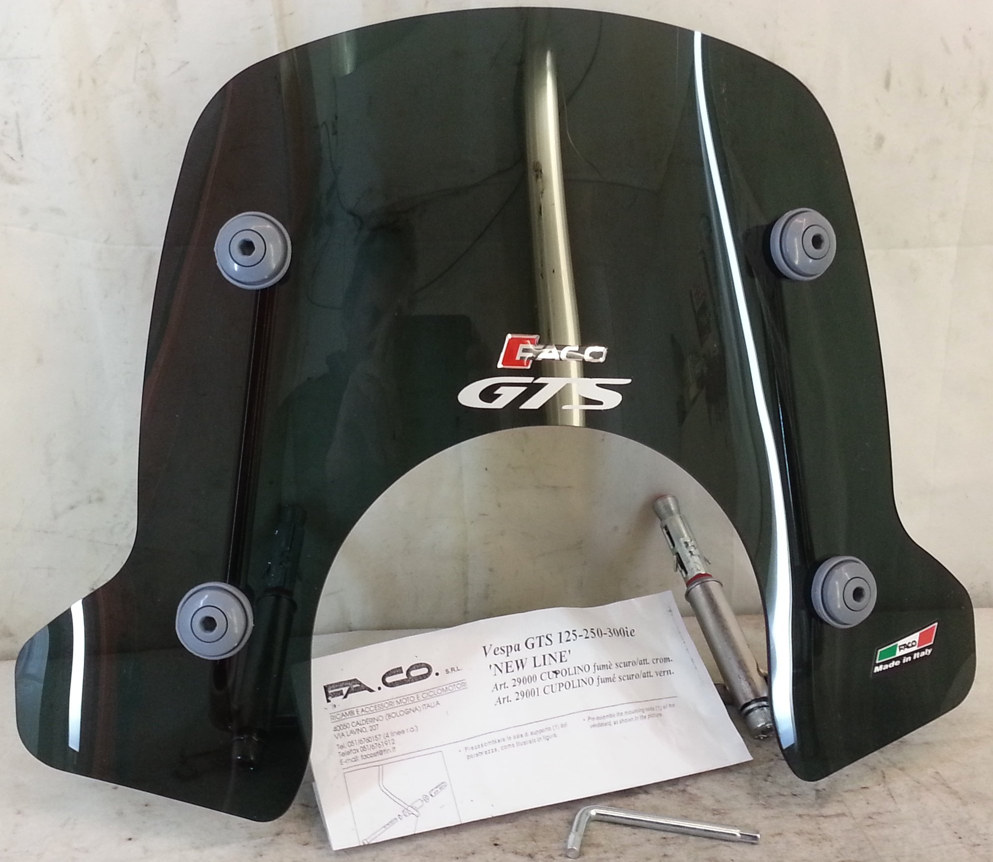 Smoked Windscreen Piaggio Vespa GTS 'New Line' cod.290