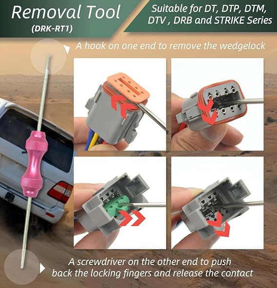482 PCS DT Deustch Connector Kit, 2 3 4 6 8 12 Pin Waterproof Automotive Electrical Connectors, Including Deutsch Crimping Tool, Removal Tool, 16# Solid Contacts