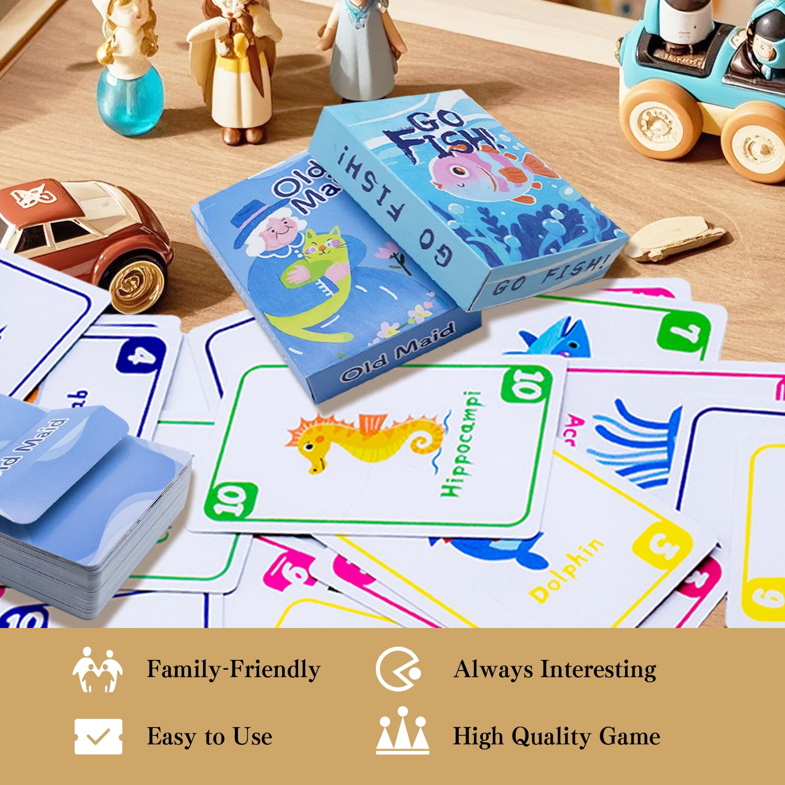 BKBNSJ 2 Decks Old Maid Card Game, Go Fish Card Game, Go Fish Cards, Old Maid Cards, Animal Playing Cards, Family Party Games - Image 6