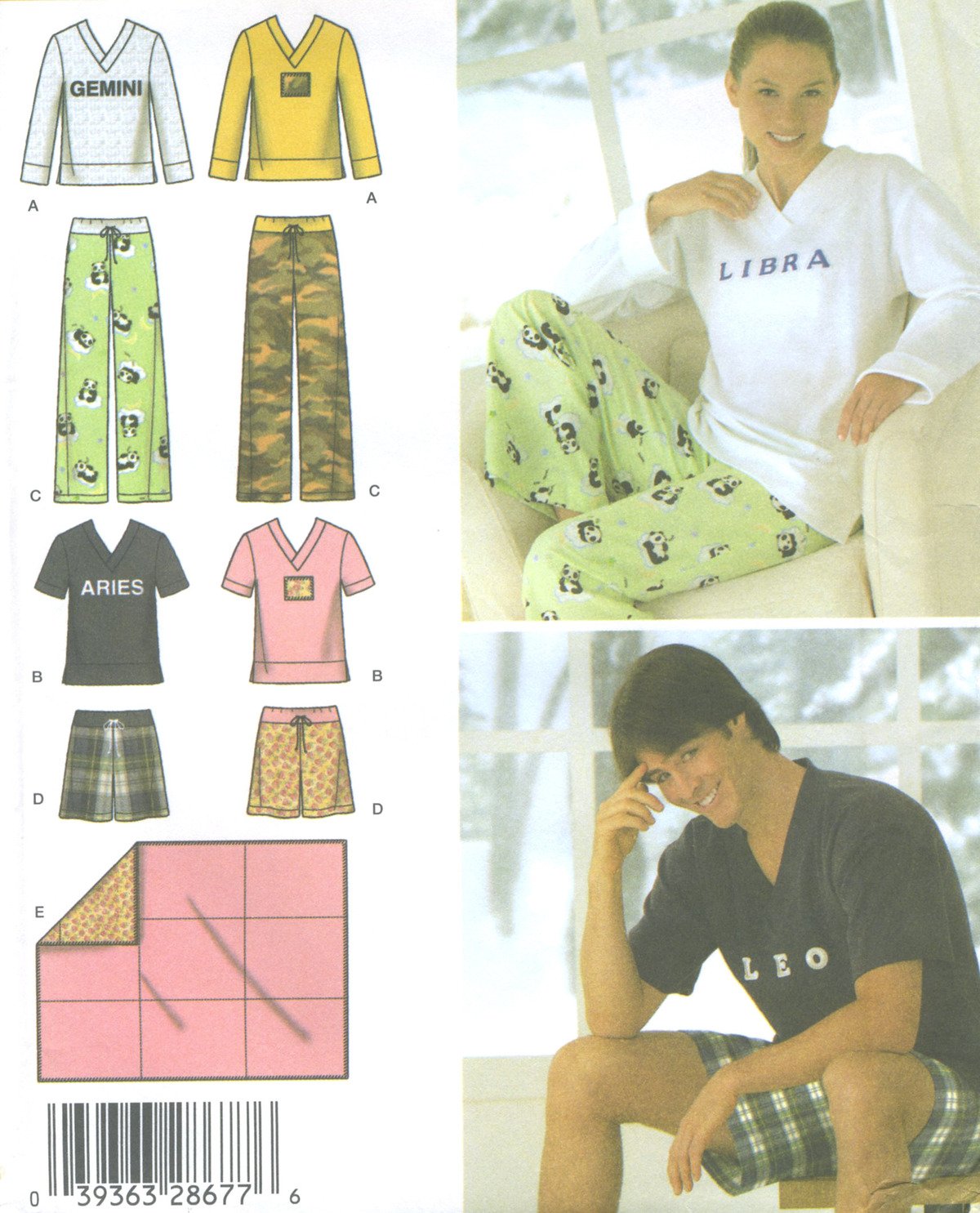 Patron Simplicity 4798 couture facile short homme ado et couverture XS S M