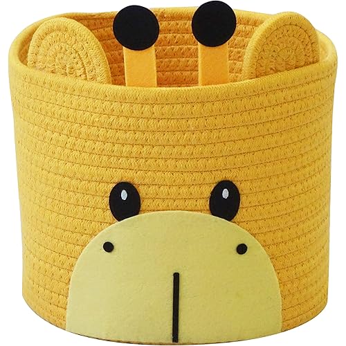 T&T Homewares Small Giraffe Baskets for Baby Diaper Organizer, Nursery Storage Room Decor, Kids Room Organizer, Cat Dog Toy Storage