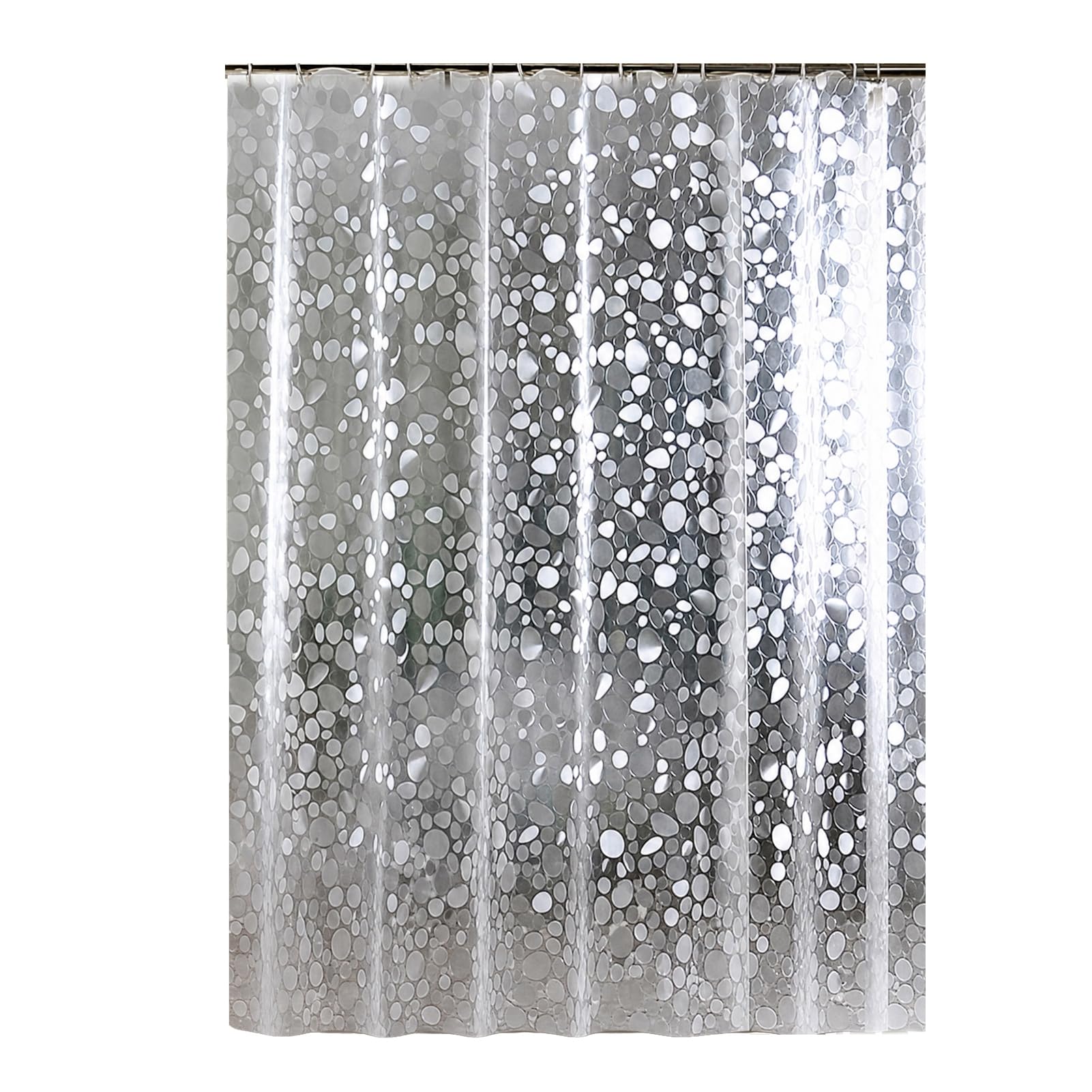 matumou Waterproof Shower Curtain Liner, Thick EVA Shower Liner, 3D Pebble Pattern Bath Curtain for Shower Stall, Bathtubs