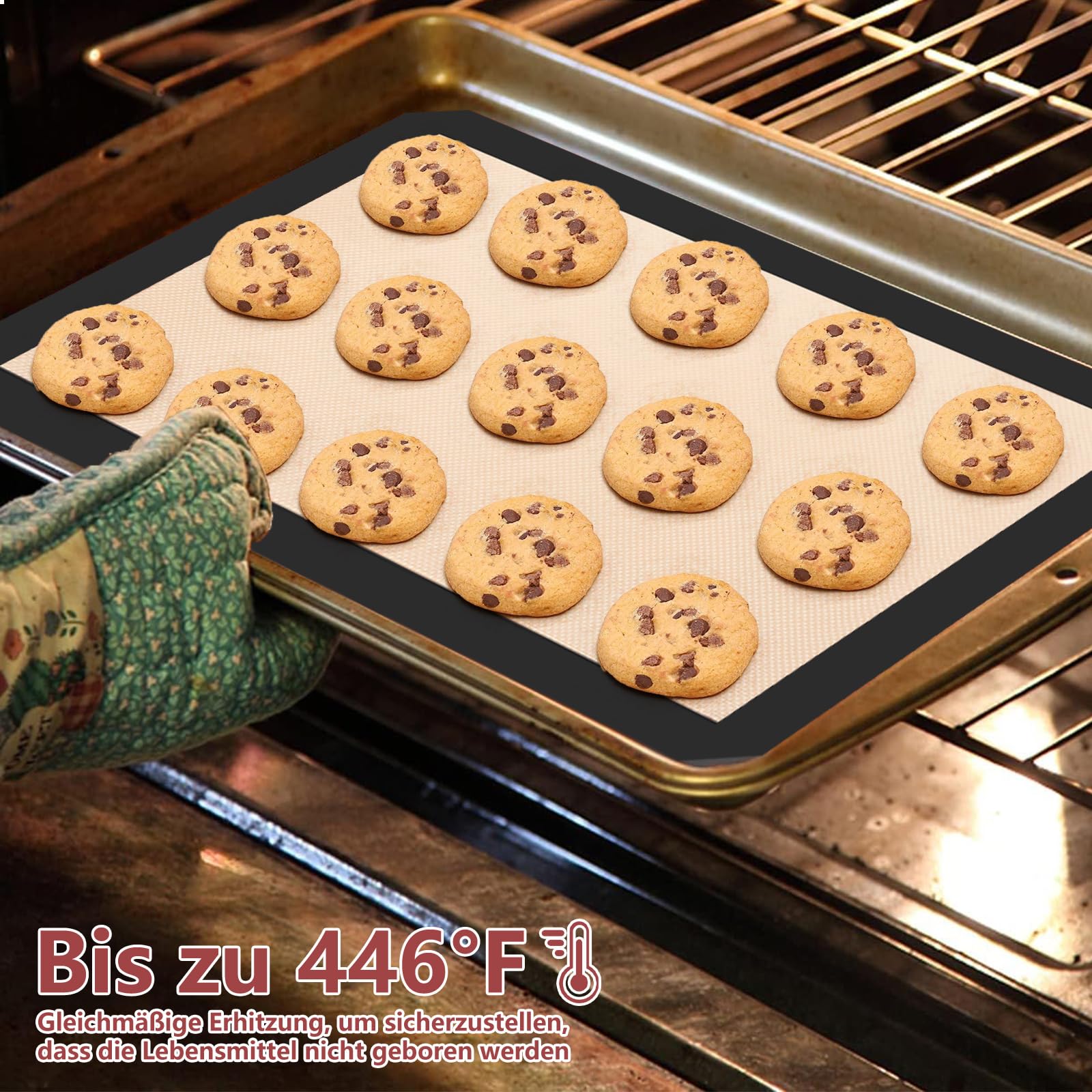 Tappetini Silicone Per Forno 40x30 Cm - 2 Pezzi Antiaderenti E Resistenti Al Calore Fino A 260°C - Foto 6