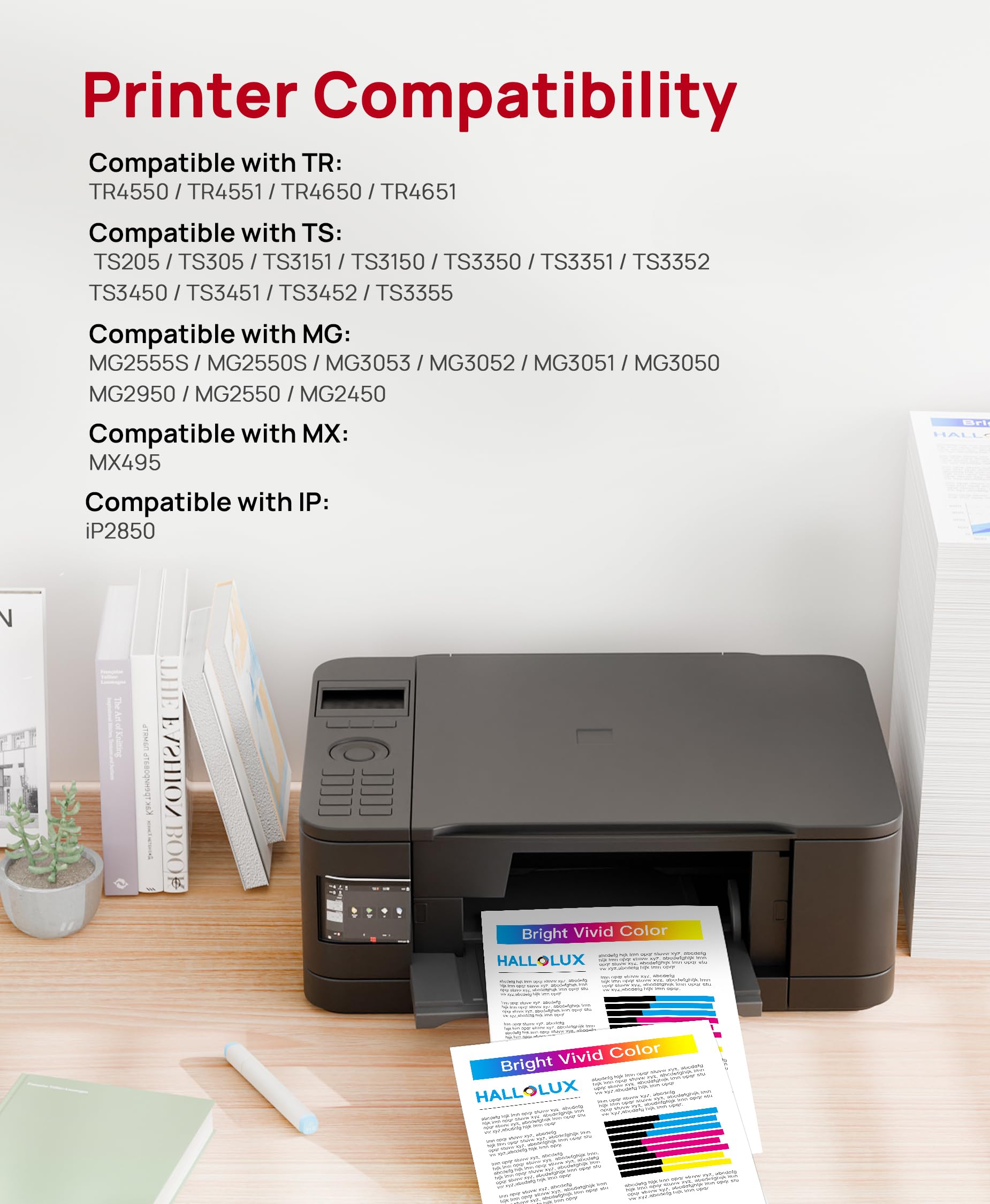 HALLOLUX PG-545XL CL-546XL Cartucce Compatibili per Canon 545 546 XL | Cartucce 545 546 XL,Pixma MX490,MX495,TR4550,TS3150,TR4551,MG3050,MG2950,MG2450,MG2550,Nero e Colore,Compatibile Canon