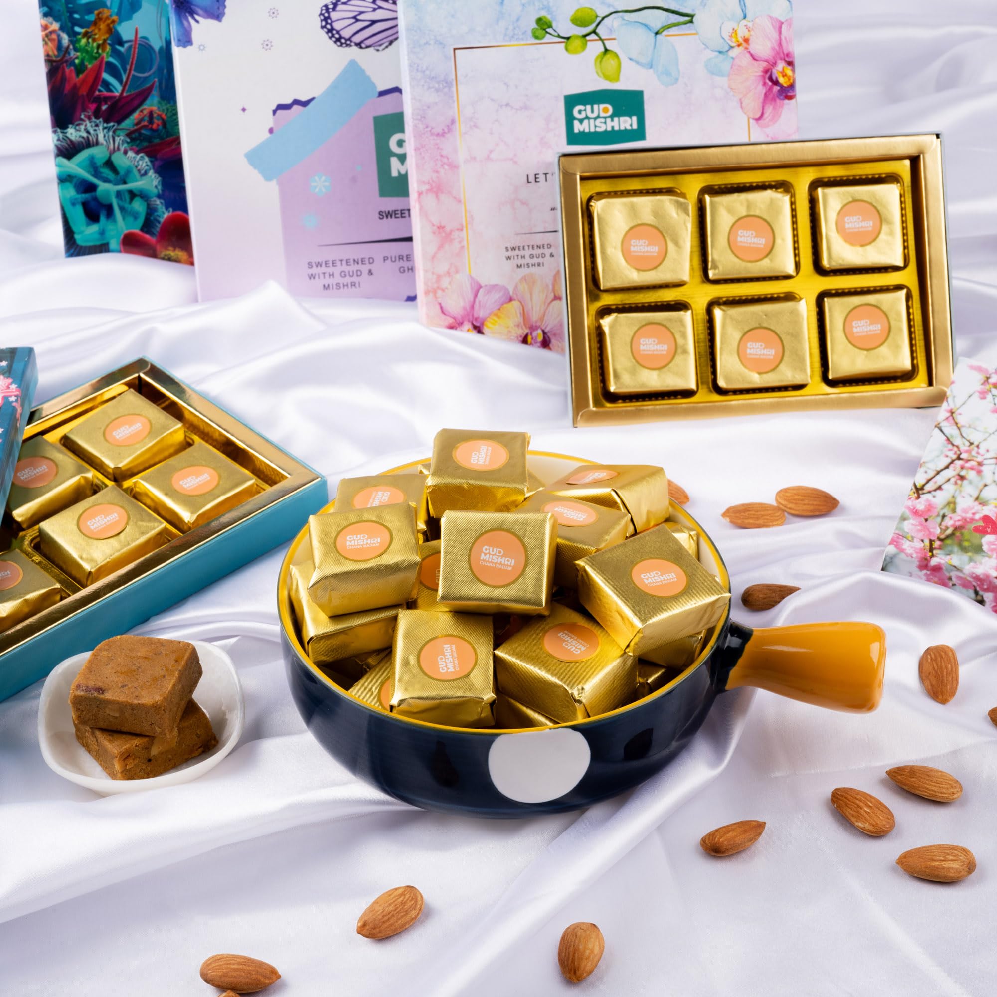 Chana Badam Barfi – 6 Pcs | Guilt-Free Traditional Indian Sweets | Mithai Box Made with Roasted Channa, Almonds & Pure Desi Ghee | No Refined Sugar or Palm Oil | Perfect for Gifting-image-2