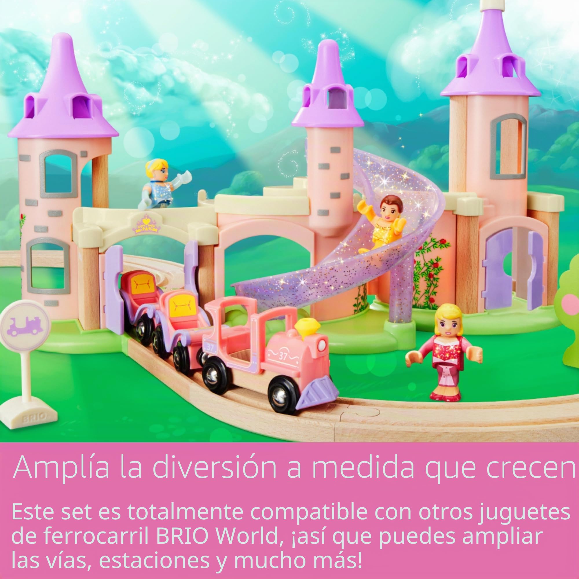 BRIO, Set de Castillo de Princesas Disney, Edad Recomendada 36 + Meses