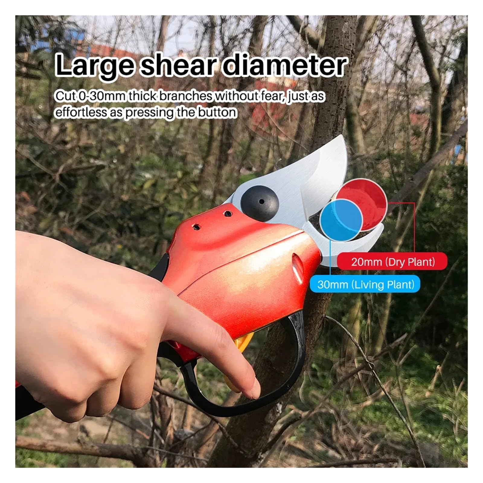 VChics Cesoie a Batteria per potatura, Cesoie elettriche for potatura UVA ad Alta velocità con Batteria al Litio WS P-1 per la potatura degli Alberi